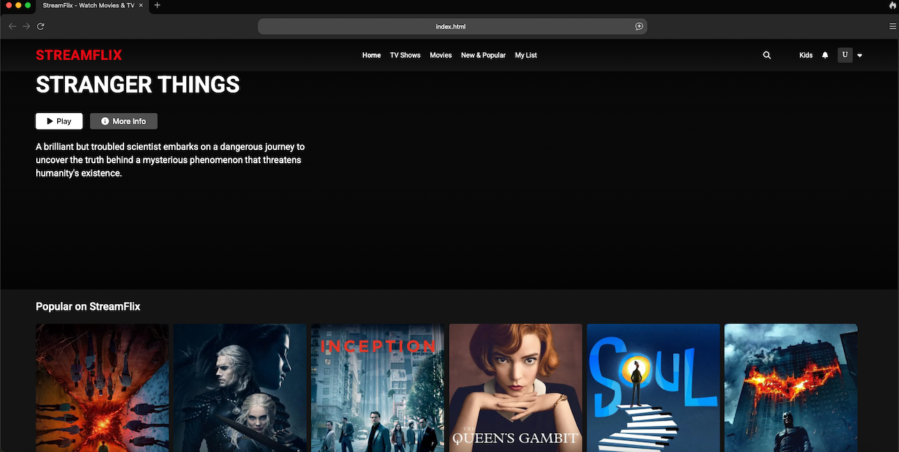 StreamFlix Netflix Clone